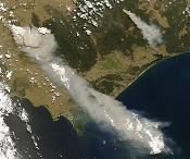 NASA: Satellitbillede af røgen fra de australske skovbrande