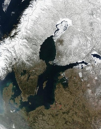 Skandinavien set fra satellit